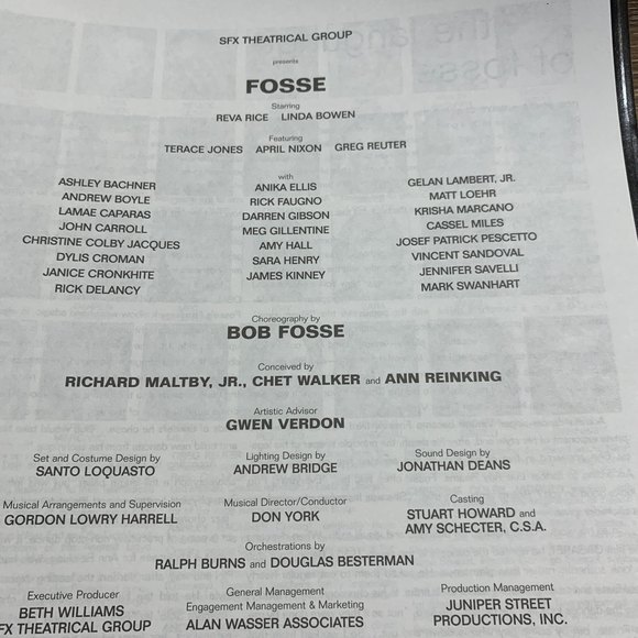 Fosse The Musical Full Color Artwork Souvenir Program - Picture 6 of 6
